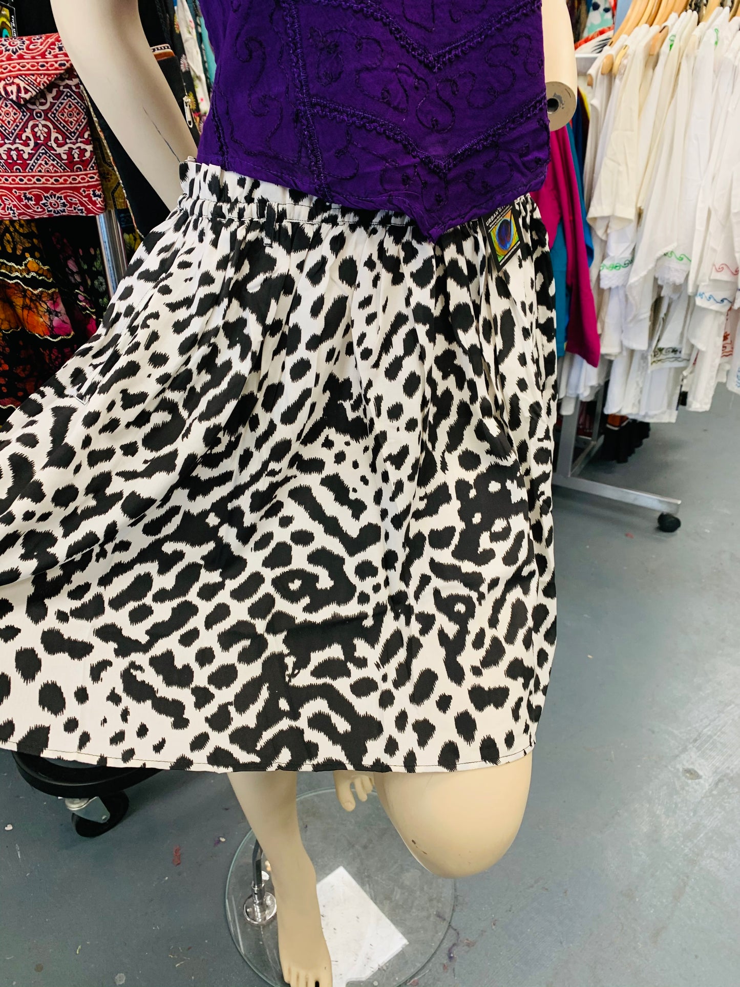 Bohemian style handcrafted Trance mini skirt #5600