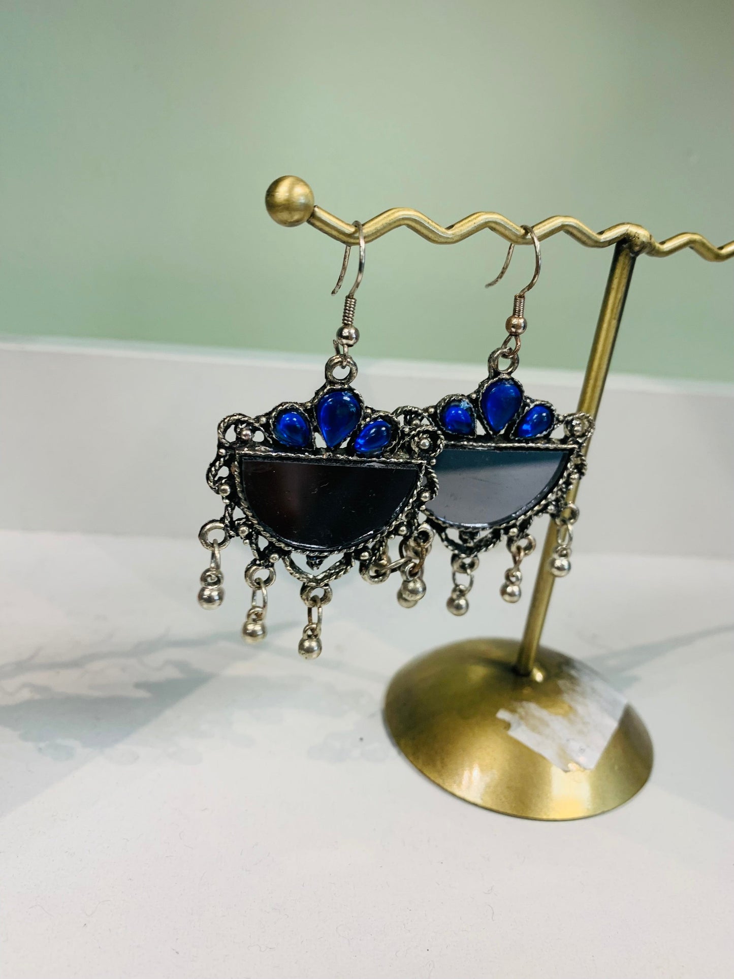 Boho style handcrafted  mirror earrings #9744