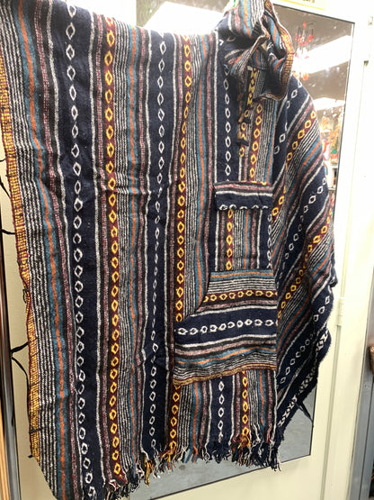 Bohemian style handcrafted Hoodie Gheri poncho  #017343