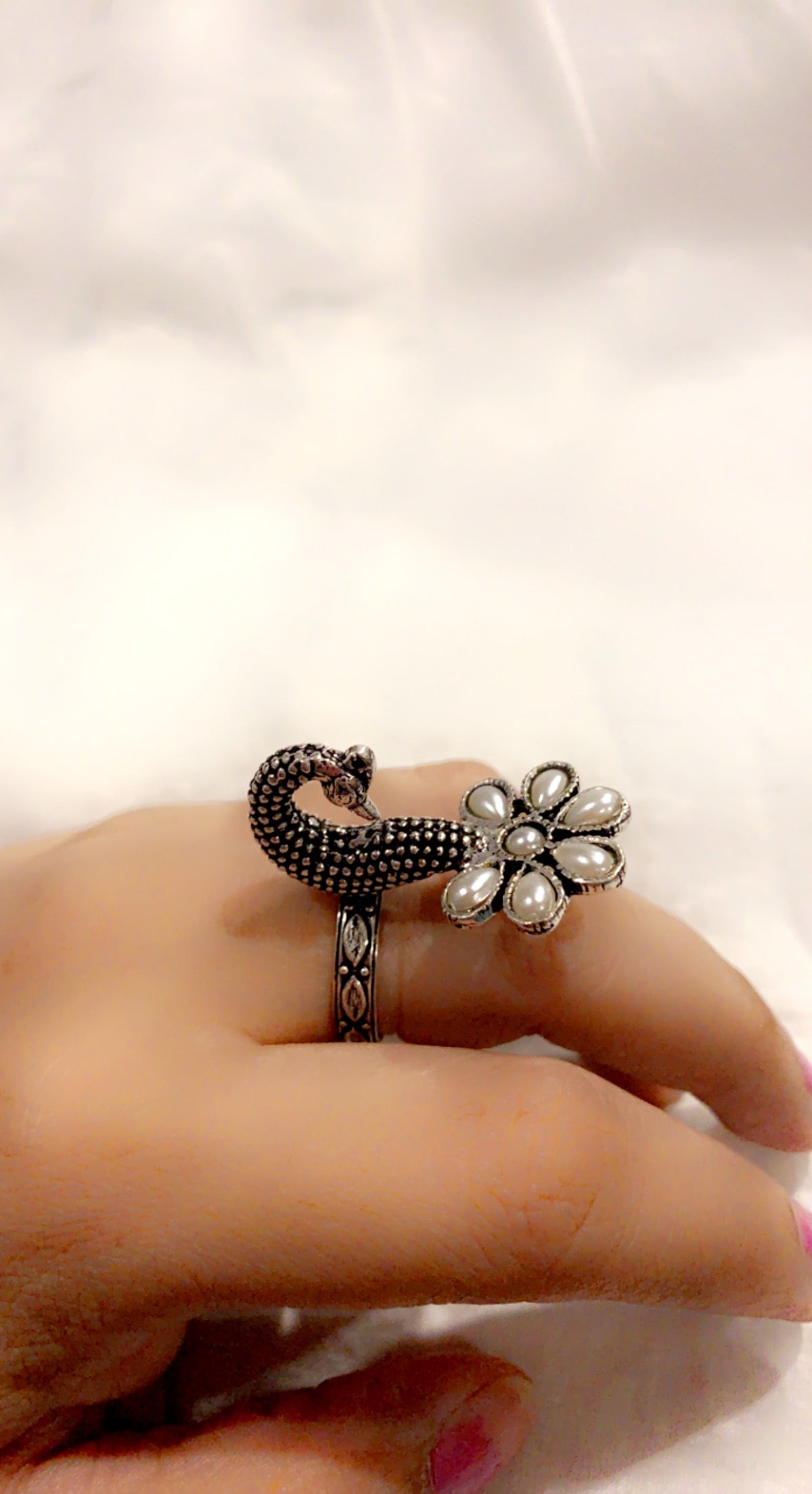 Bohemian style handcrafted Peacock ring #45006