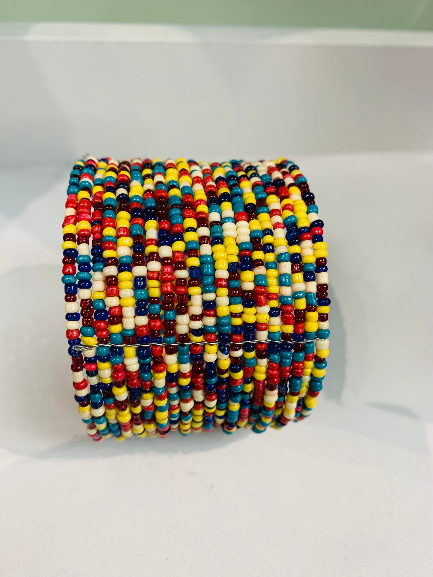 BOHEMIAN STYLE HANDCRAFTED HAND CUFF BEADS BANGLE# 2426