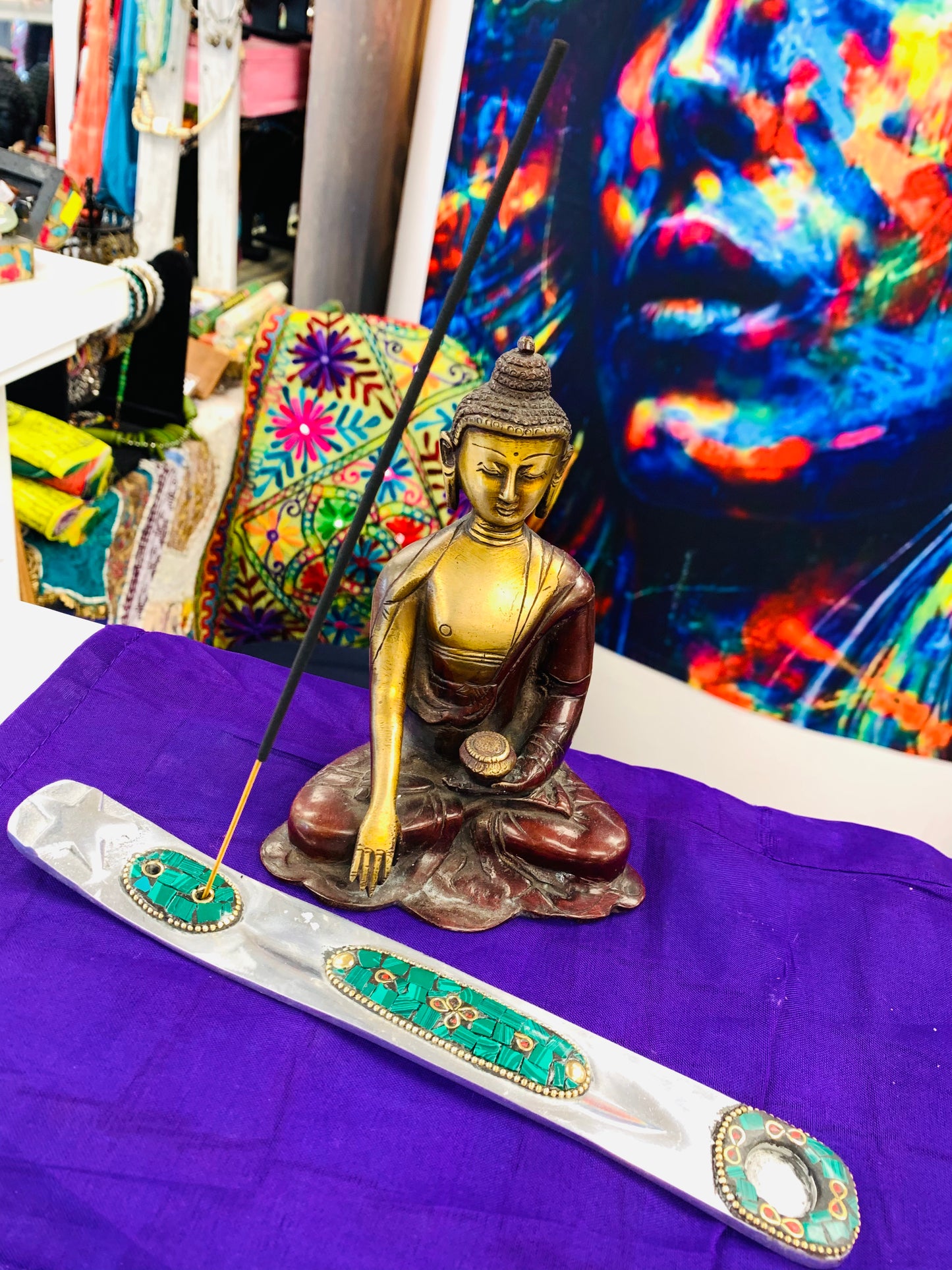 Bohemian style handcrafted metal Ash Catcher/holder # 3235