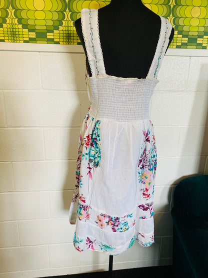 BOHEMIAN STYLE HANDCRAFTED WHITE DRESS #1228