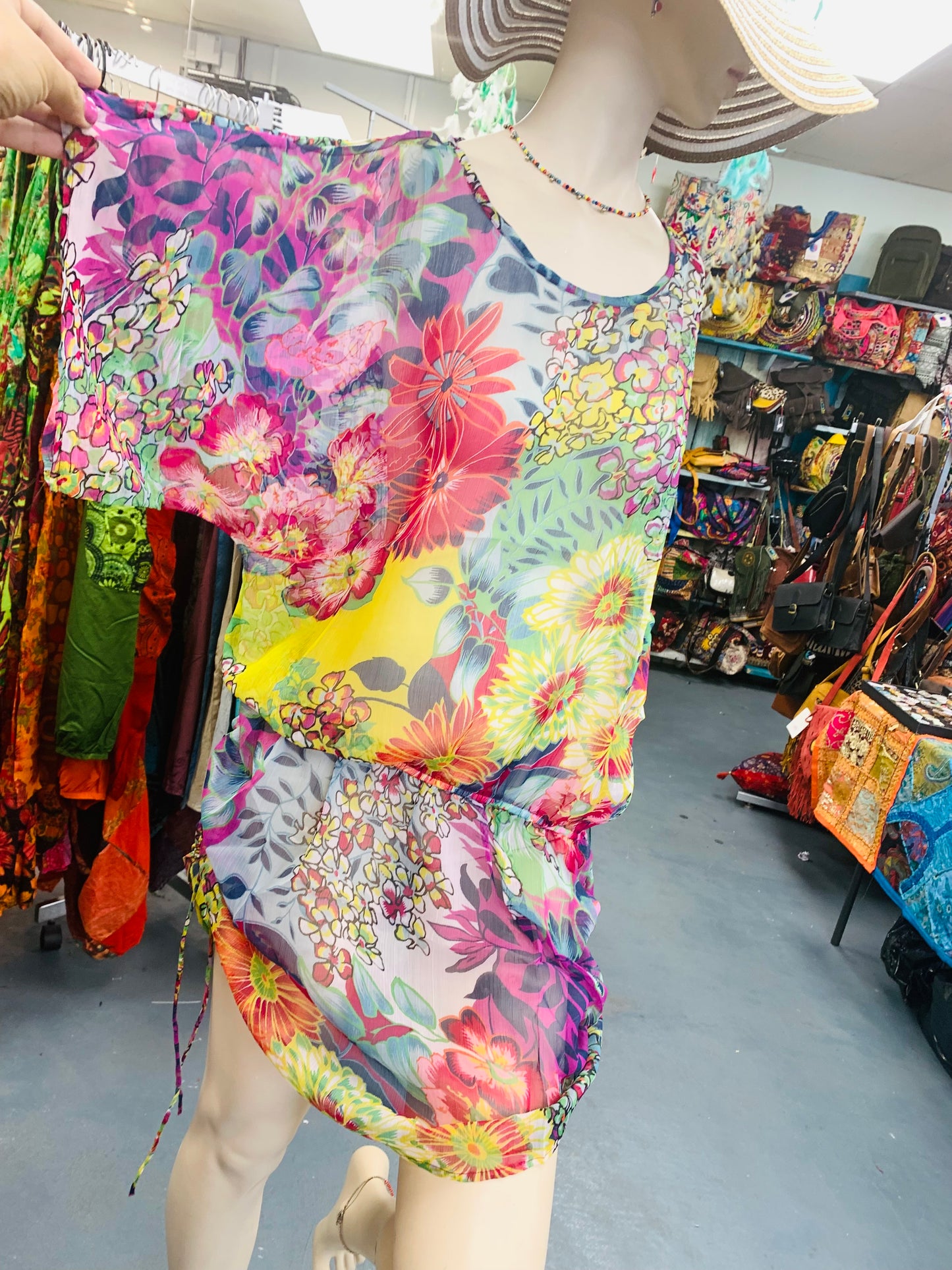 Bohemian style handcrafted Georgette dress #5111