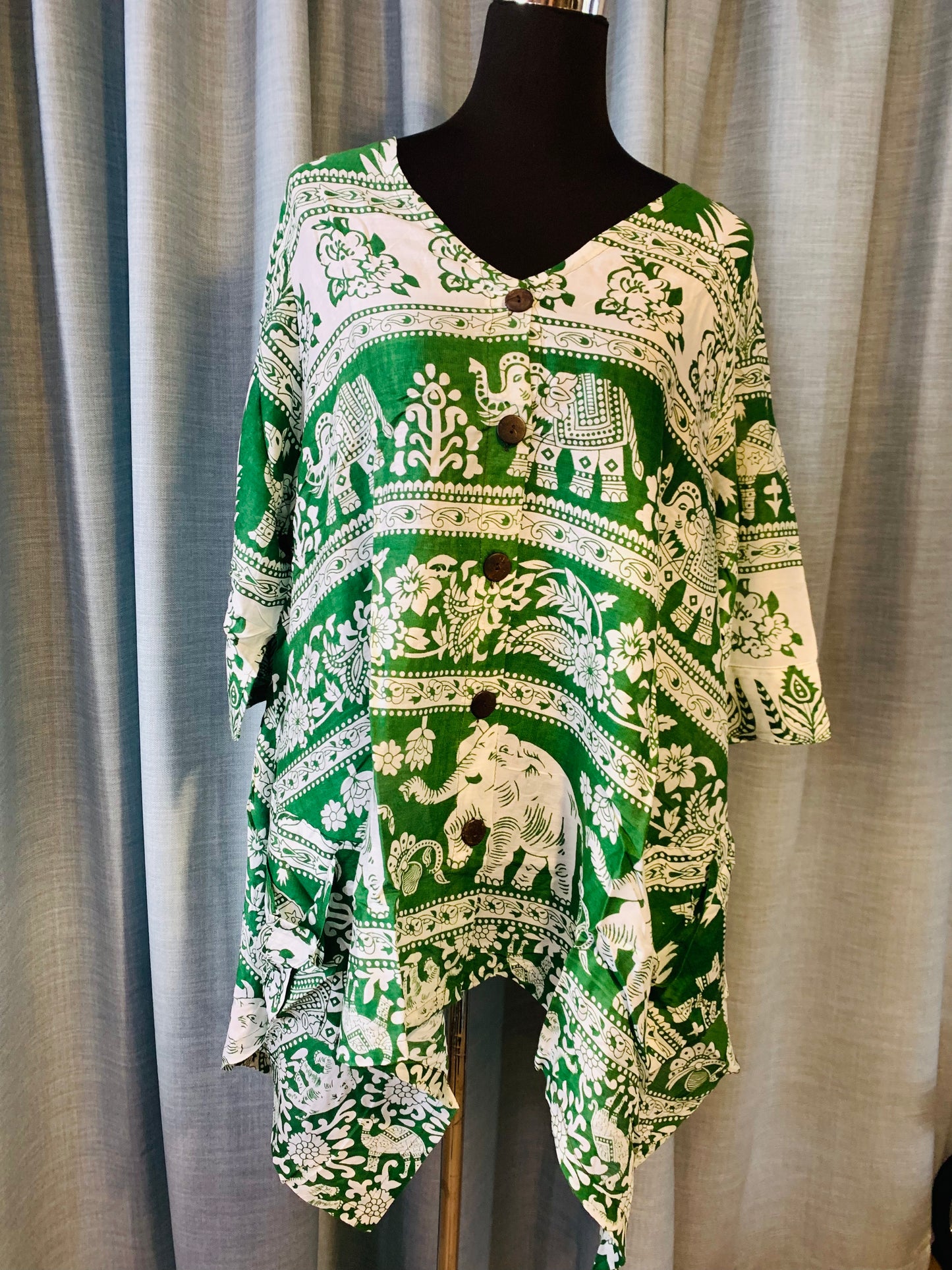 Bohemian style handcrafted cotton Shirt/Top #001803