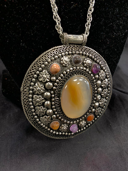 BOHEMIAN STYLE HANDCRAFTED STONES NECKLACE #711