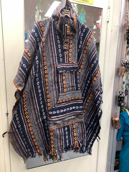 Bohemian style handcrafted Hoodie Gheri poncho  #017343