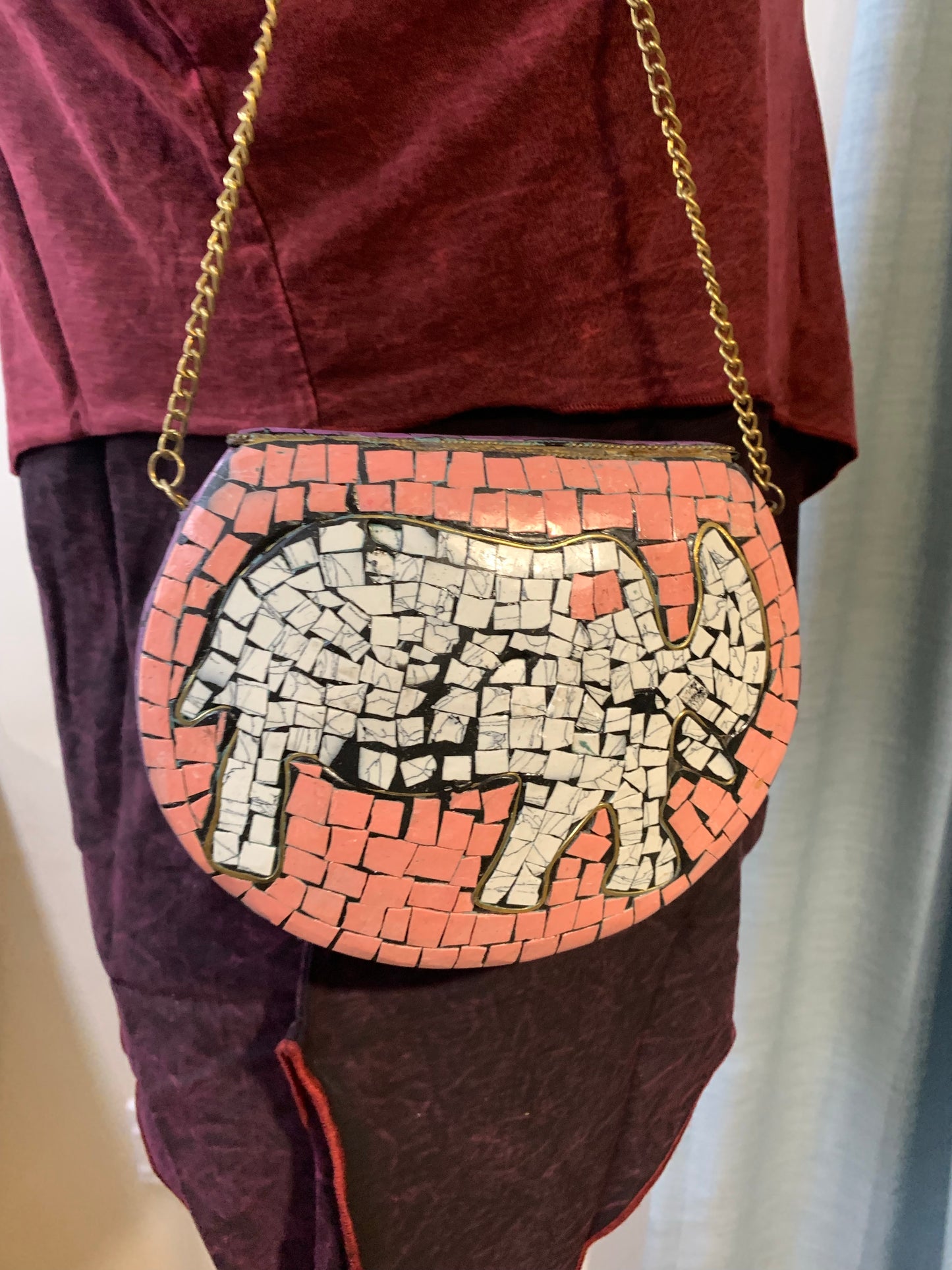 CLEARANCE!!  Bohemian style handcrafted metal / Brass Clutch #906