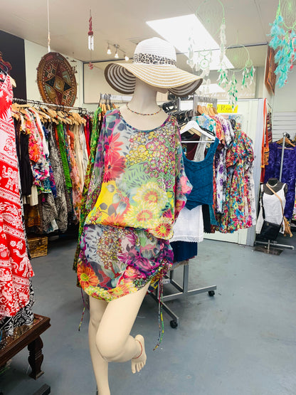 Bohemian style handcrafted Georgette dress #5111