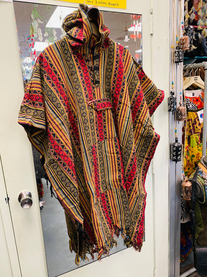 Boho handcrafted Hoodie UNISEX Gheri poncho #017412