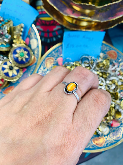 Bohemian style handcrafted Natural Stone ring #45000