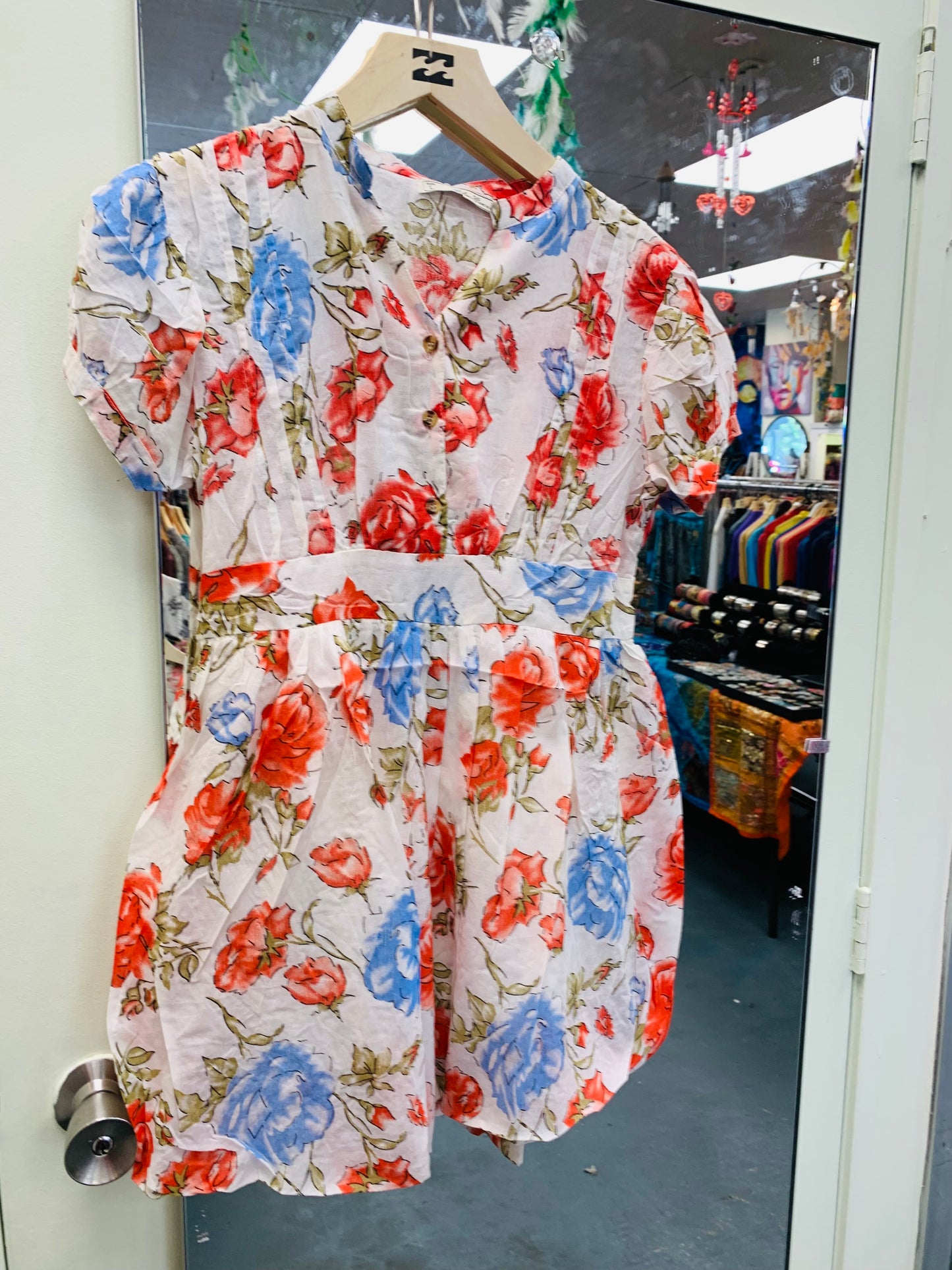 BOHEMIAN STYLE HANDCRAFTED COTTON SHORT DRESS #610