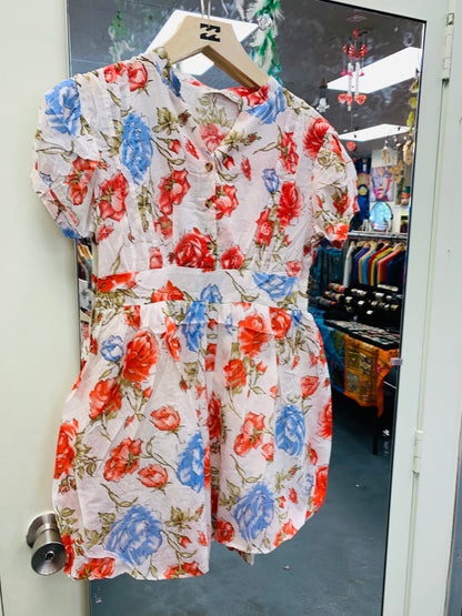 BOHEMIAN STYLE HANDCRAFTED COTTON SHORT DRESS #610