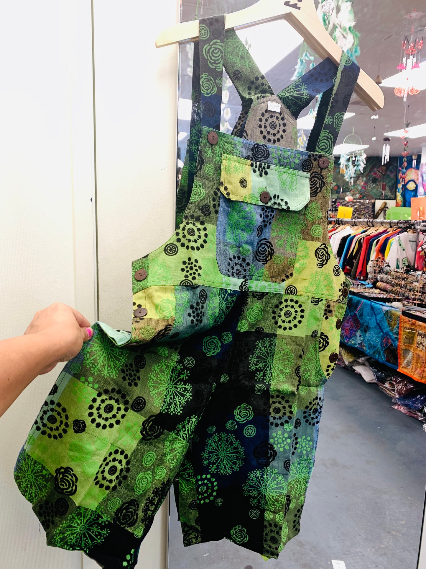 Bohemian style handcrafted Overall Shorts  #4300