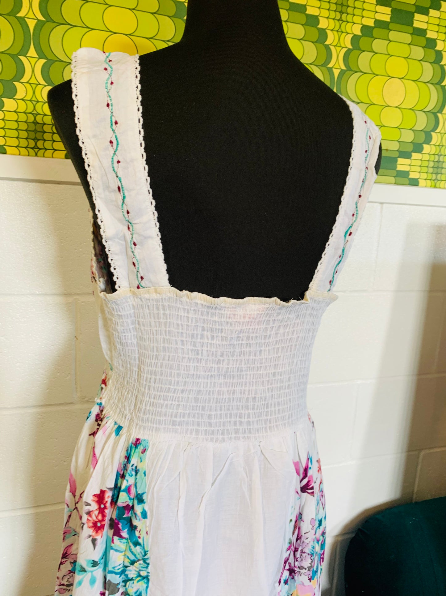 BOHEMIAN STYLE HANDCRAFTED WHITE DRESS #1228