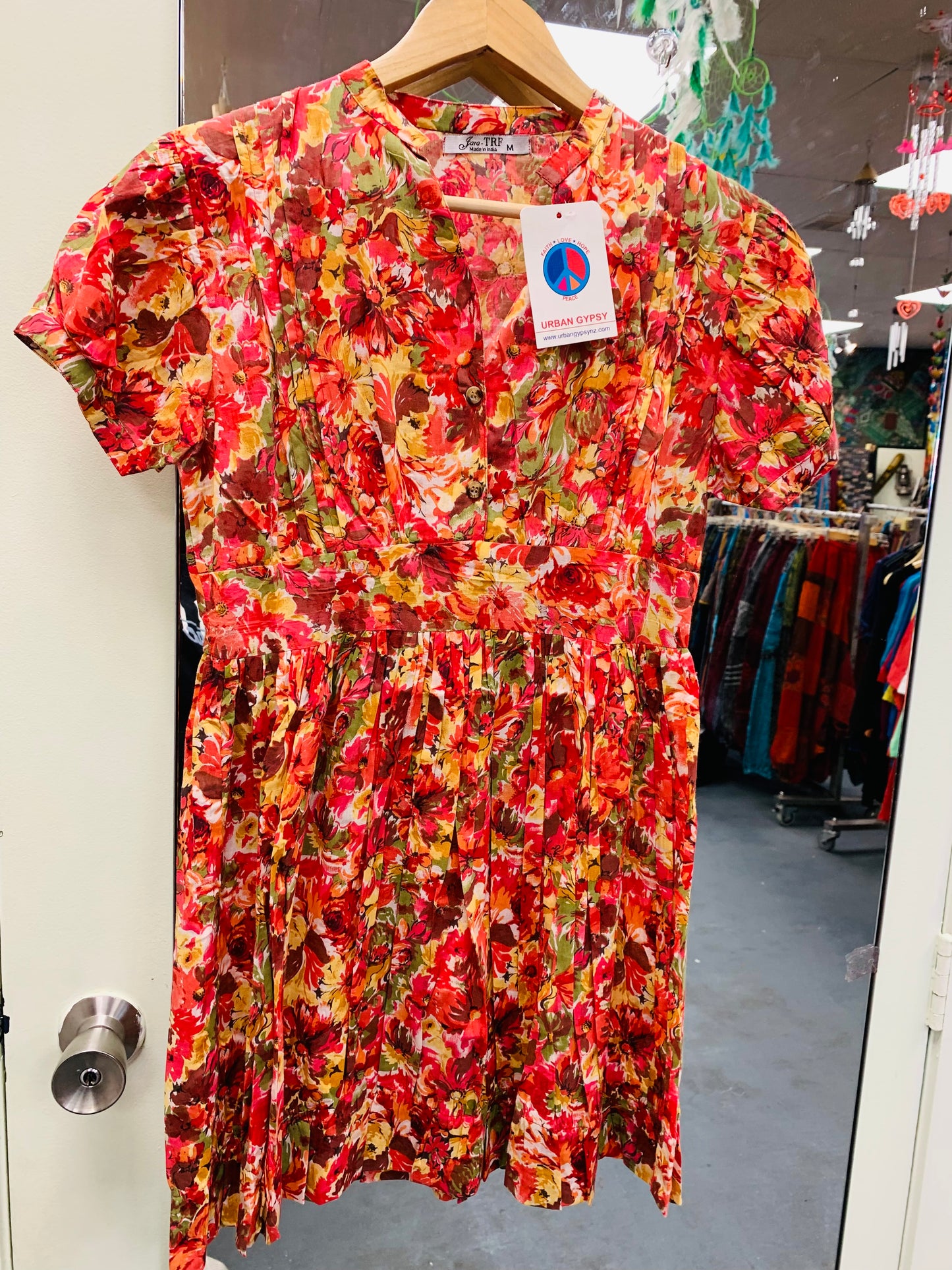 BOHEMIAN STYLE HANDCRAFTED COTTON SHORT DRESS #6123