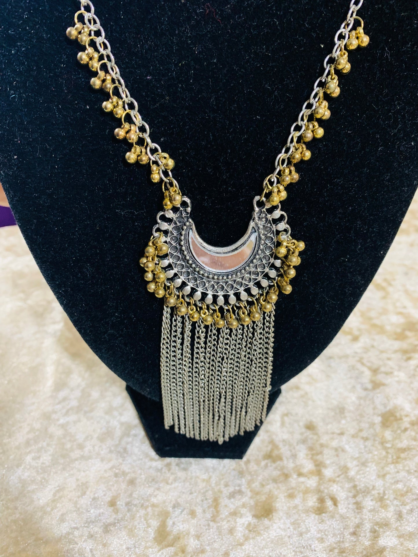 BOHEMIAN STYLE HANDCRAFTED MIRROR NECKLACE #11910